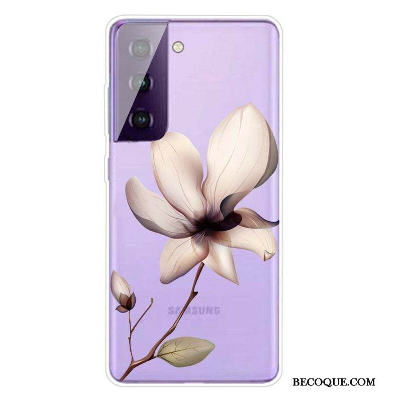 Coque Samsung Galaxy S21 5G Transparente Une Fleur