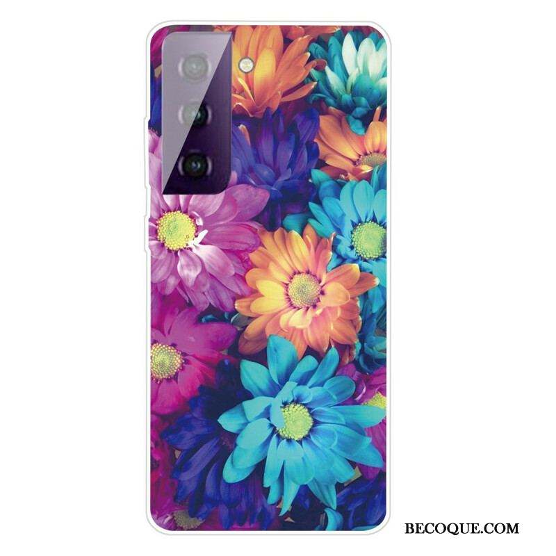 Coque Samsung Galaxy S21 FE Flexible Fleurs