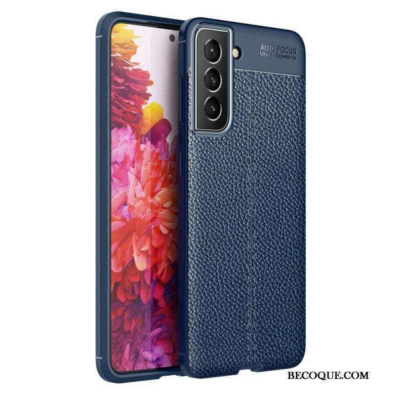 Coque Samsung Galaxy S22 5G Effet Cuir Litchi Double Line