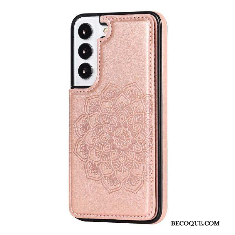 Coque Samsung Galaxy S22 5G Porte-Cartes Impression Mandala