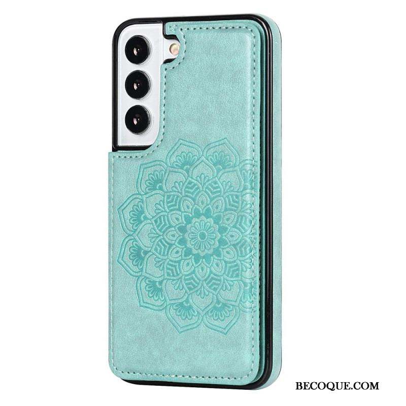 Coque Samsung Galaxy S22 5G Porte-Cartes Impression Mandala