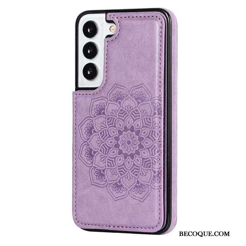 Coque Samsung Galaxy S22 5G Porte-Cartes Impression Mandala