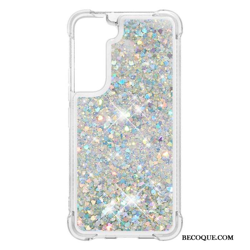 Coque Samsung Galaxy S22 Plus 5G Paillettes avec Cordon