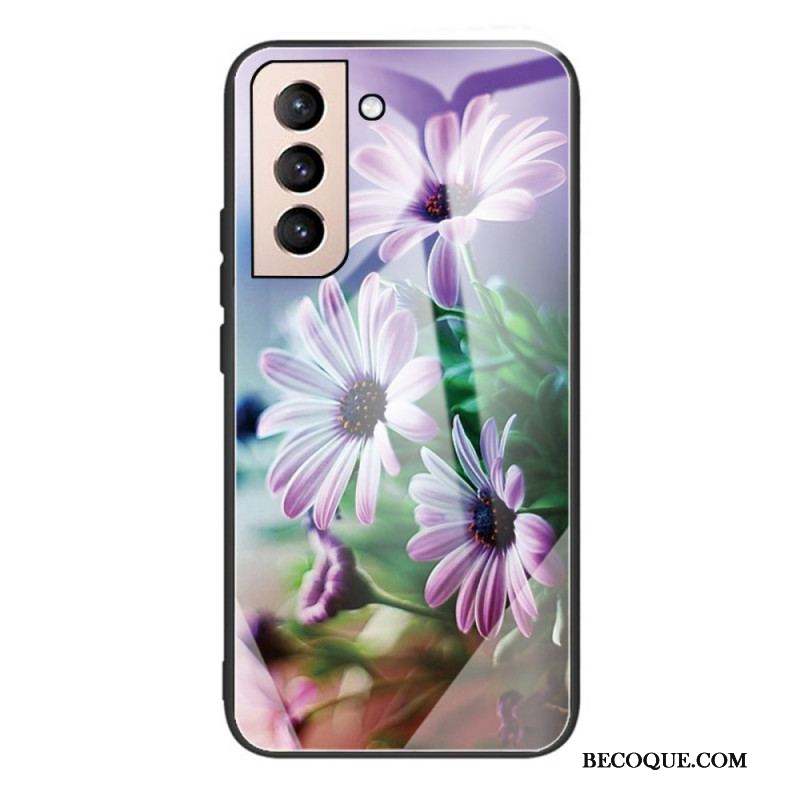 Coque Samsung Galaxy S22 Plus 5G Verre Trempé Fleurs Réalistes