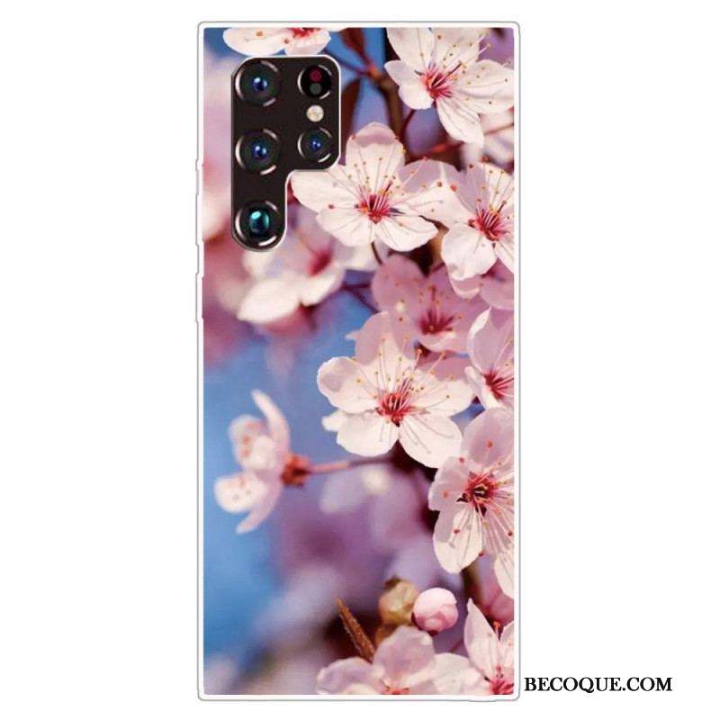 Coque Samsung Galaxy S22 Ultra 5G Fleurs Réalistes