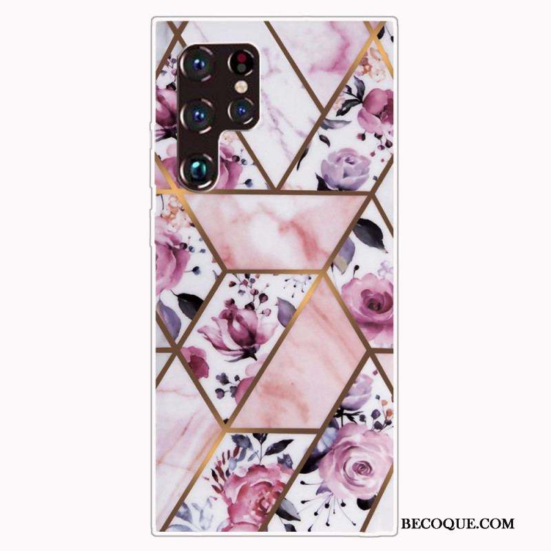 Coque Samsung Galaxy S22 Ultra 5G Marbre Géométrique