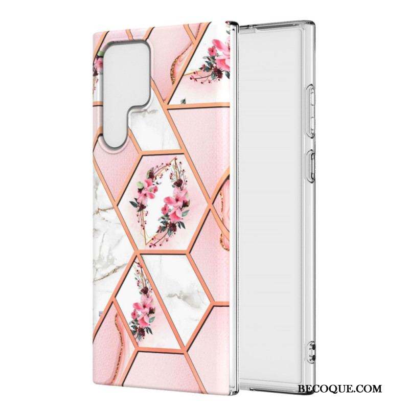 Coque Samsung Galaxy S22 Ultra 5G Marbrée Florale