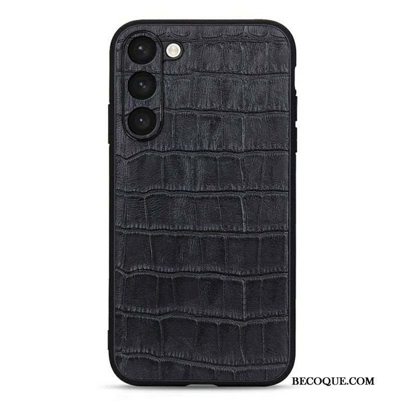 Coque Samsung Galaxy S23 5G Véritable Cuir Style Crocodile