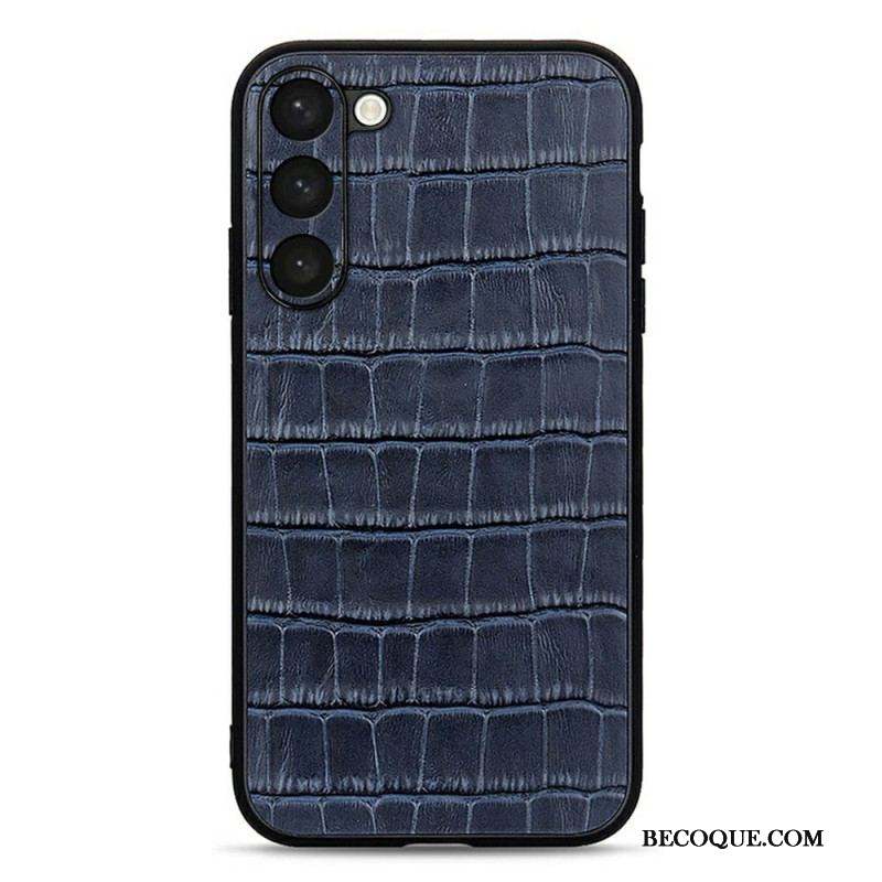 Coque Samsung Galaxy S23 5G Véritable Cuir Style Crocodile