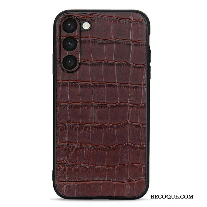 Coque Samsung Galaxy S23 Plus 5G Véritable Cuir Style Crocodile