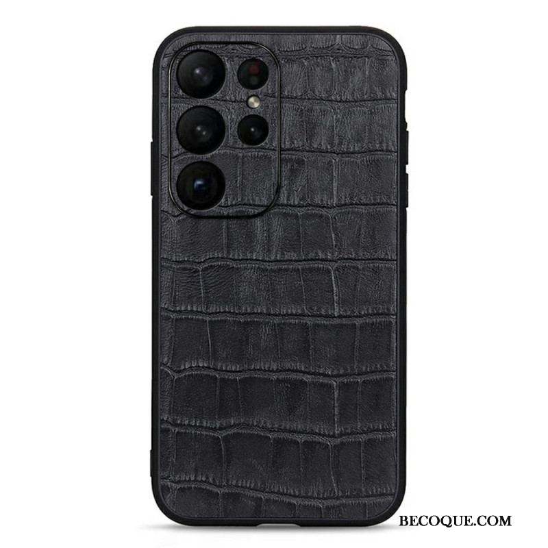 Coque Samsung Galaxy S23 Ultra 5G Véritable Cuir Style Crocodile