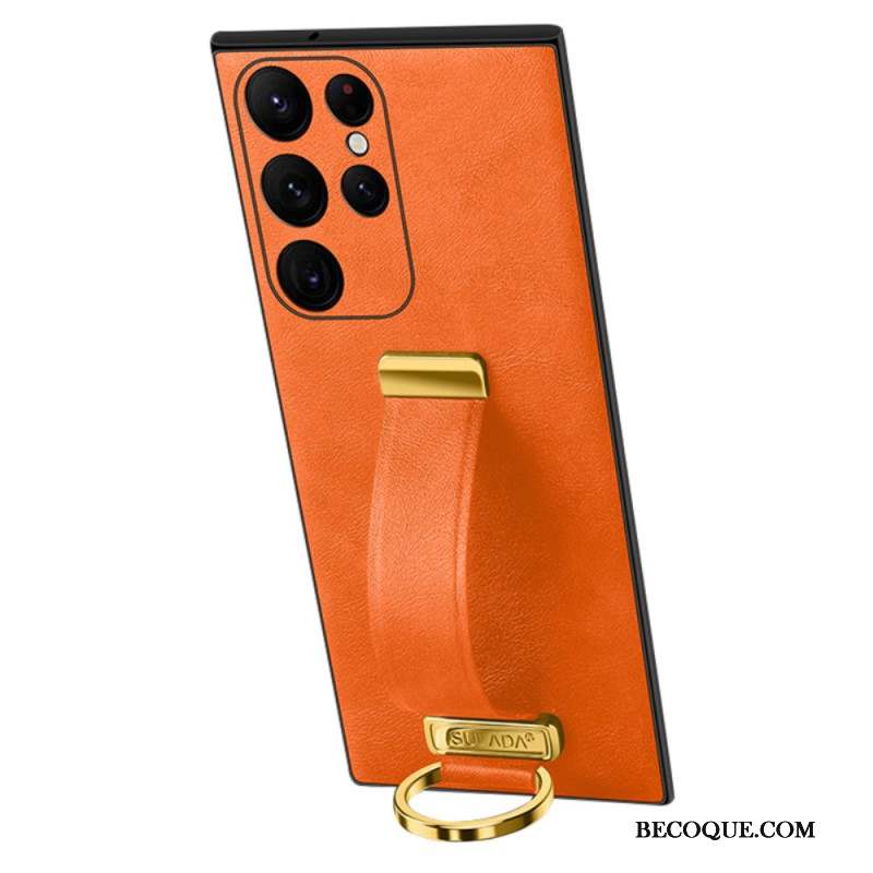 Coque Samsung Galaxy S24 Ultra 5G Effet Cuir avec Sangle SULADA