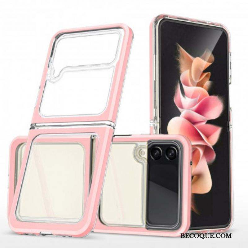 Coque Samsung Galaxy Z Flip 3 5G Hybride Rebords Colorés