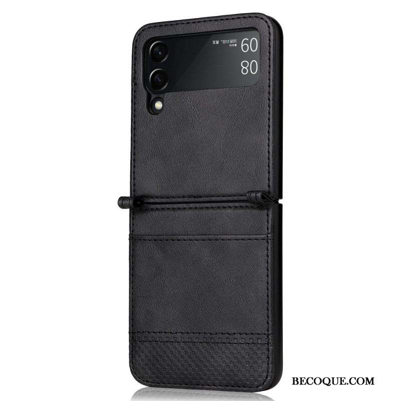 Coque Samsung Galaxy Z Flip 3 5G Style Cuir Vintage Porte-Carte