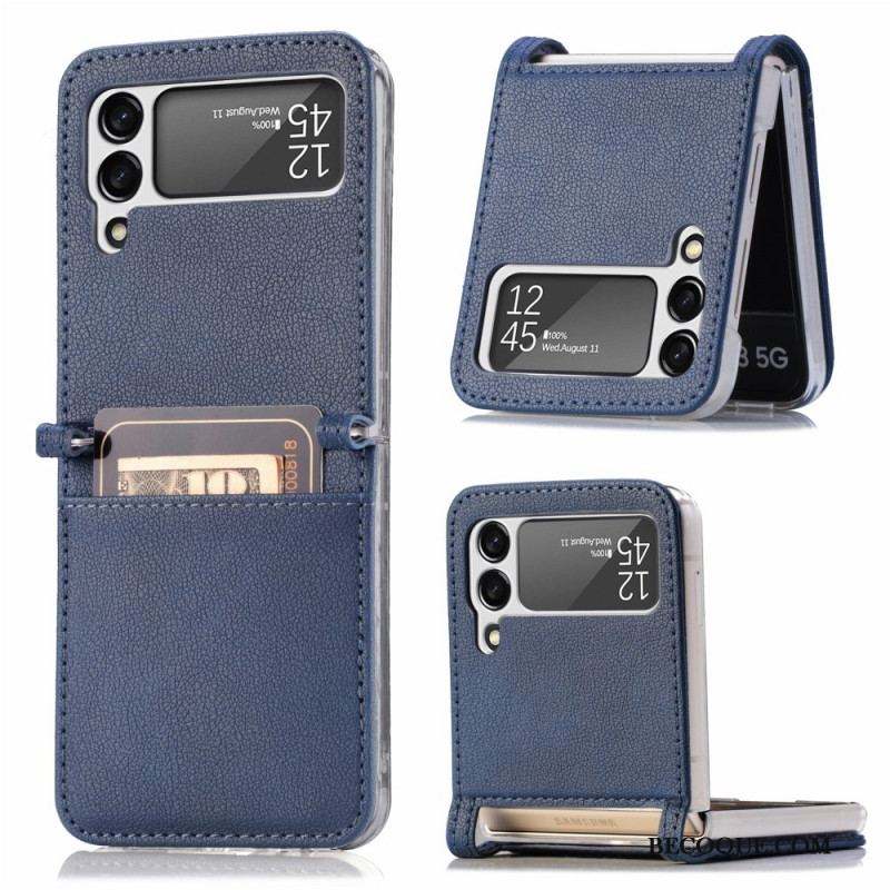 Coque Samsung Galaxy Z Flip 3 5G Texture Cuir Porte Carte