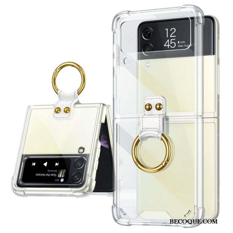 Coque Samsung Galaxy Z Flip 3 5G Transparente Anneau-Support GKK