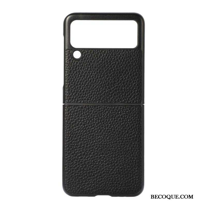 Coque Samsung Galaxy Z Flip 3 5G Véritable Cuir Litchi Color