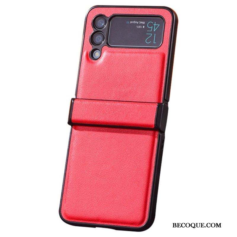 Coque Samsung Galaxy Z Flip 4 5G Effet Cuir avec Charnière