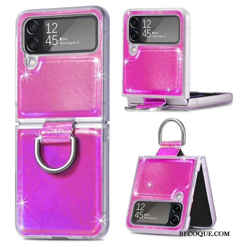 Coque Samsung Galaxy Z Flip 4 Couleurs Électriques et Anneau