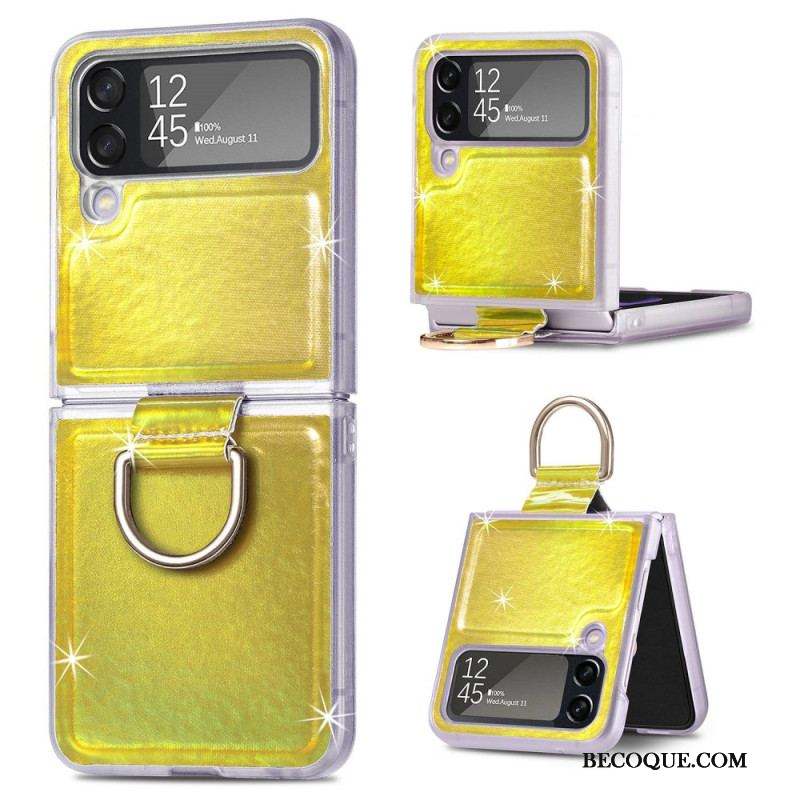 Coque Samsung Galaxy Z Flip 4 Couleurs Électriques et Anneau