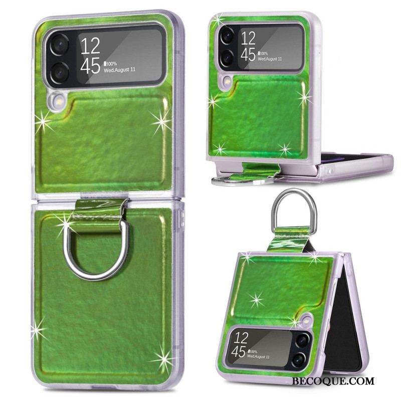 Coque Samsung Galaxy Z Flip 4 Couleurs Électriques et Anneau