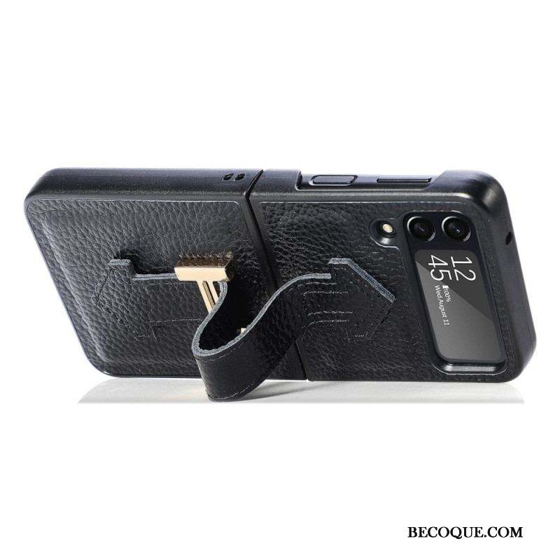 Coque Samsung Galaxy Z Flip 4 Cuir et Breloques