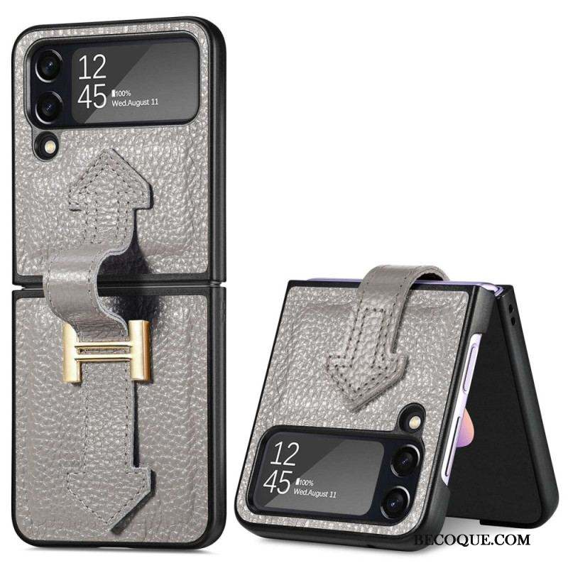 Coque Samsung Galaxy Z Flip 4 Cuir et Breloques