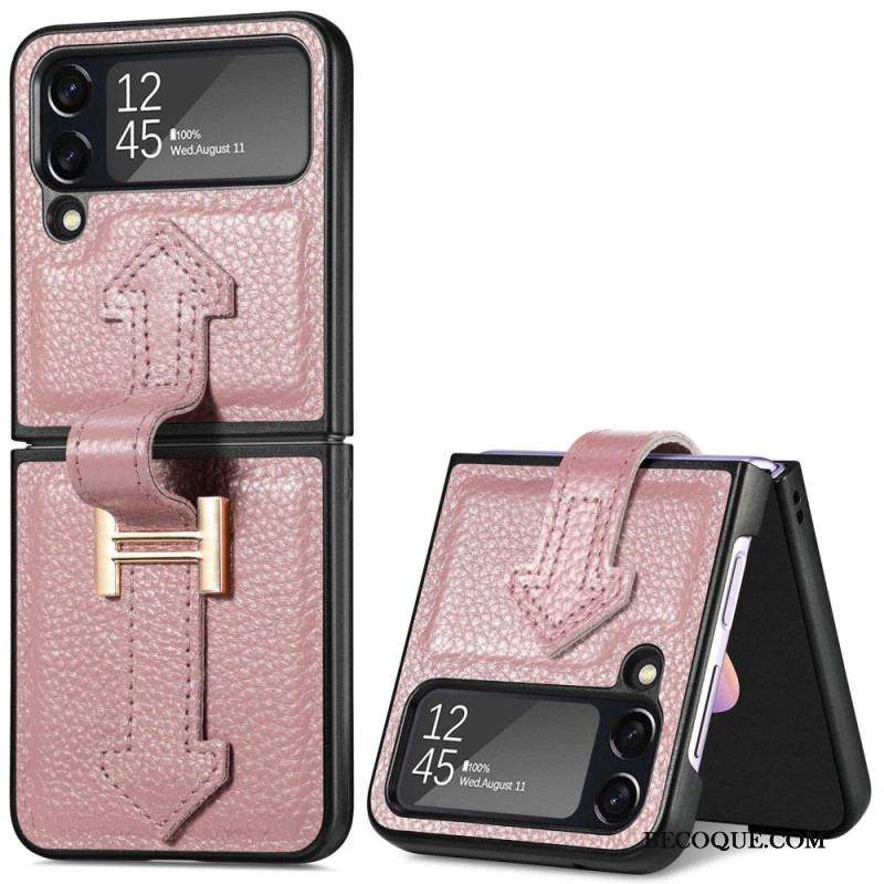 Coque Samsung Galaxy Z Flip 4 Cuir et Breloques