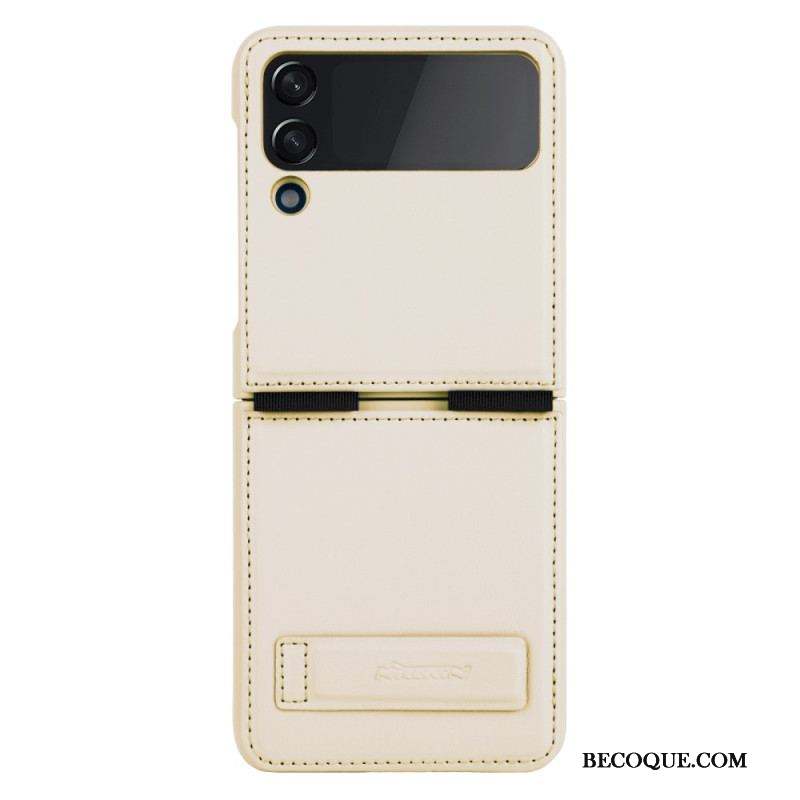 Coque Samsung Galaxy Z Flip 4 Cuir et Support NILLKIN