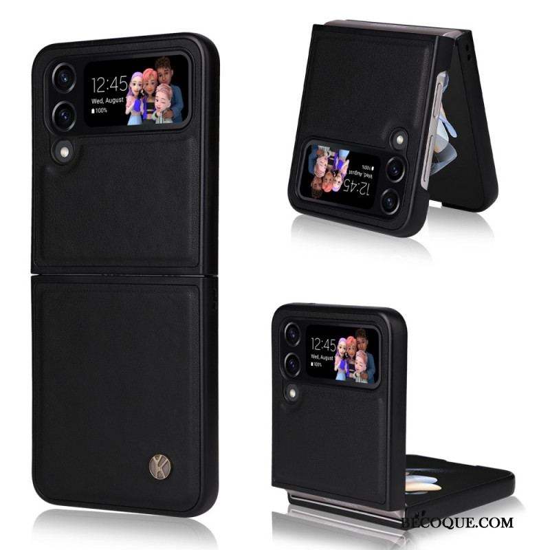 Coque Samsung Galaxy Z Flip 4 Effet Cuir YIKATU