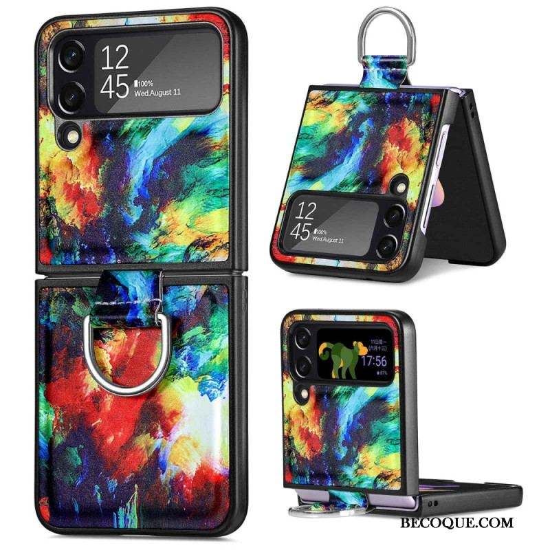 Coque Samsung Galaxy Z Flip 4 Fantaisie avec Anneau CASENEO