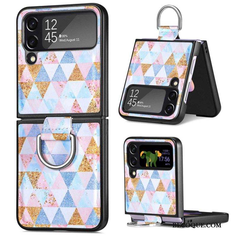 Coque Samsung Galaxy Z Flip 4 Fantaisie avec Anneau CASENEO