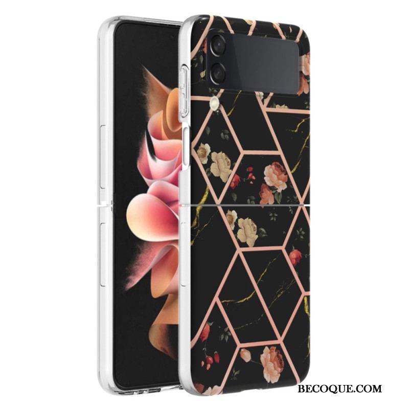 Coque Samsung Galaxy Z Flip 4 Marbre Floral