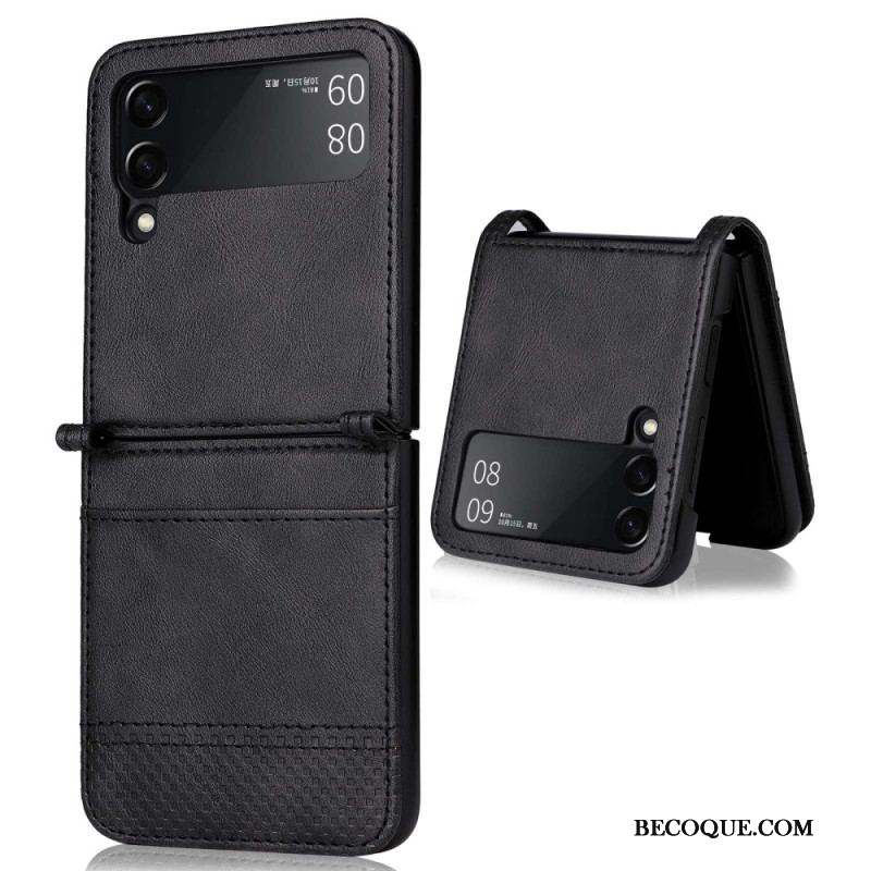 Coque Samsung Galaxy Z Flip 4 Style Cuir Vintage Porte-Carte