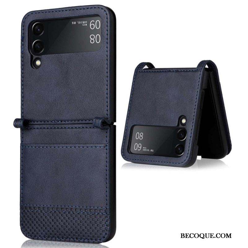 Coque Samsung Galaxy Z Flip 4 Style Cuir Vintage Porte-Carte