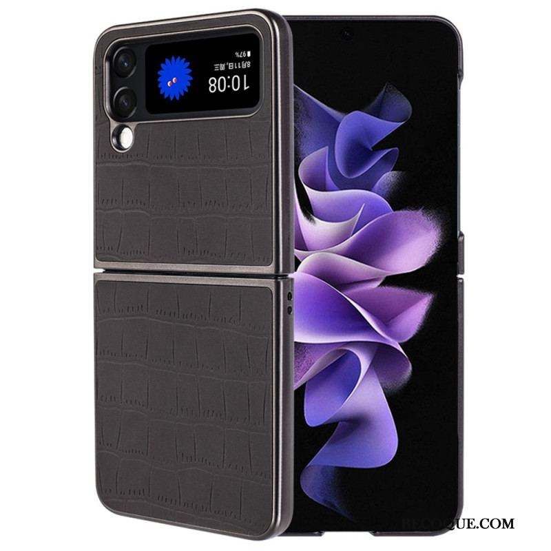 Coque Samsung Galaxy Z Flip 4 Style Peau de Crocodile
