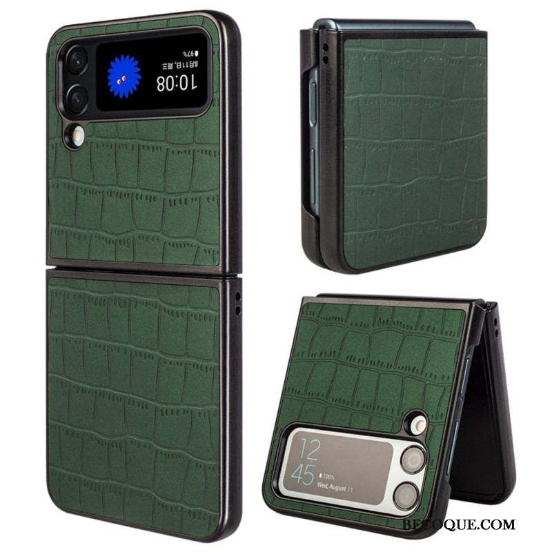 Coque Samsung Galaxy Z Flip 4 Style Peau de Crocodile