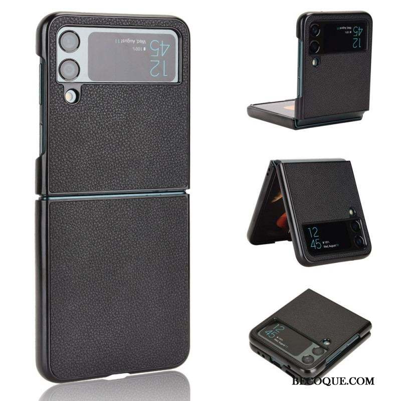 Coque Samsung Galaxy Z Flip 4 Texture Cuir Litchi