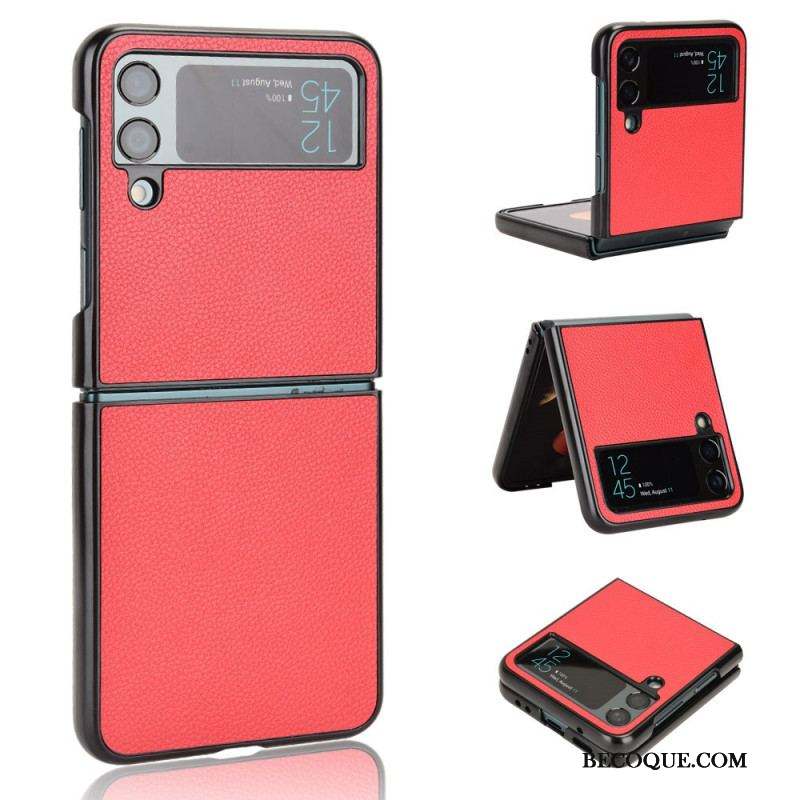 Coque Samsung Galaxy Z Flip 4 Texture Cuir Litchi