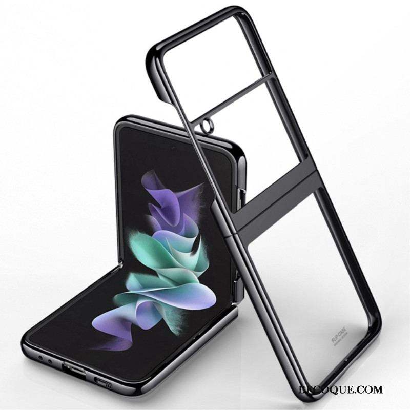 Coque Samsung Galaxy Z Flip 4 Transparente Contours Métallique
