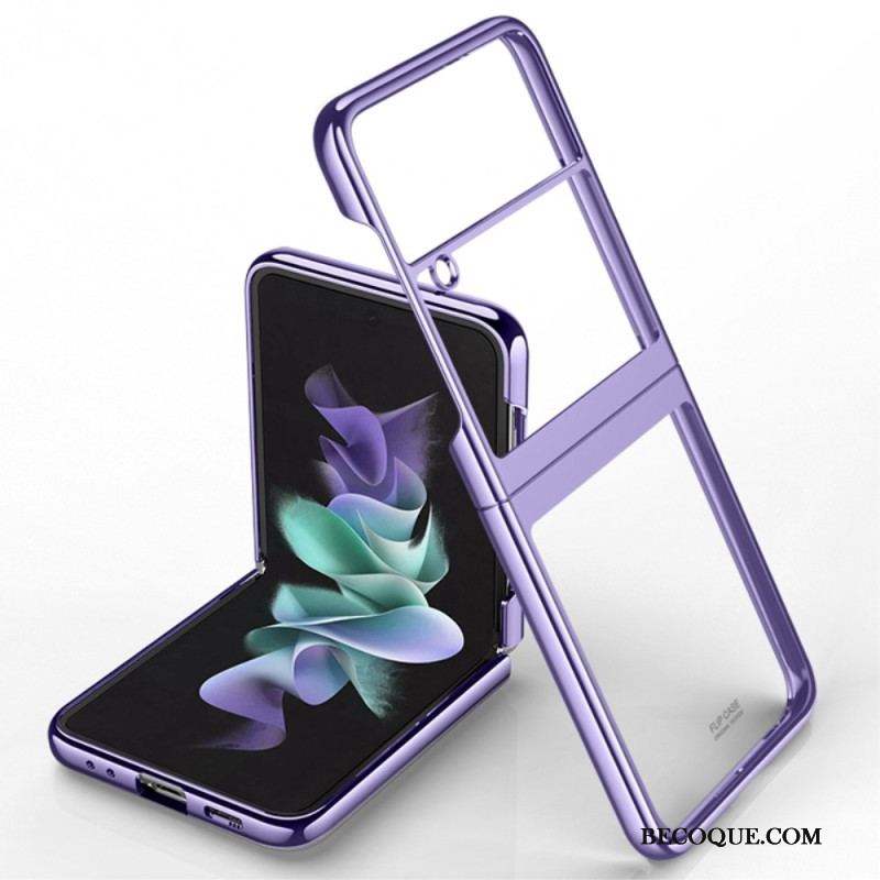 Coque Samsung Galaxy Z Flip 4 Transparente Contours Métallique