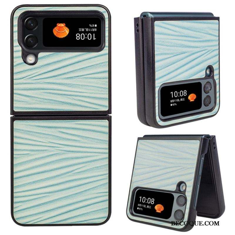 Coque Samsung Galaxy Z Flip 4 Véritable cuir Texture Ondulé