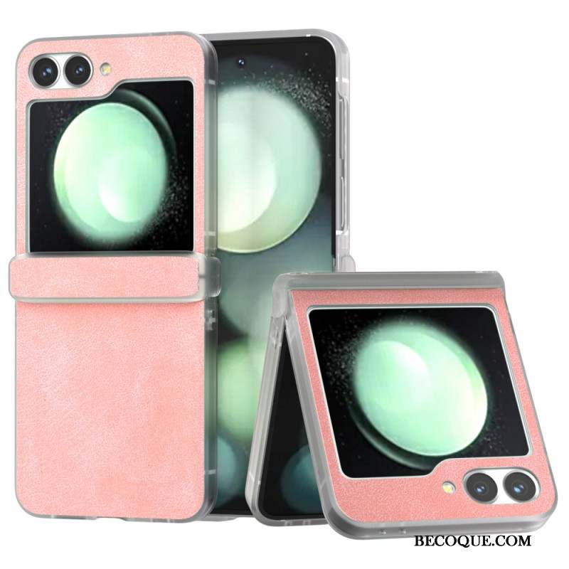 Coque Samsung Galaxy Z Flip 6 Effet Cuir Mat