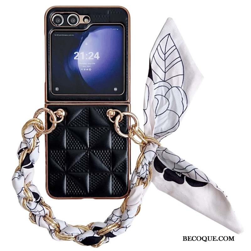 Coque Samsung Galaxy Z Flip 6 Matelassée Bracelet
