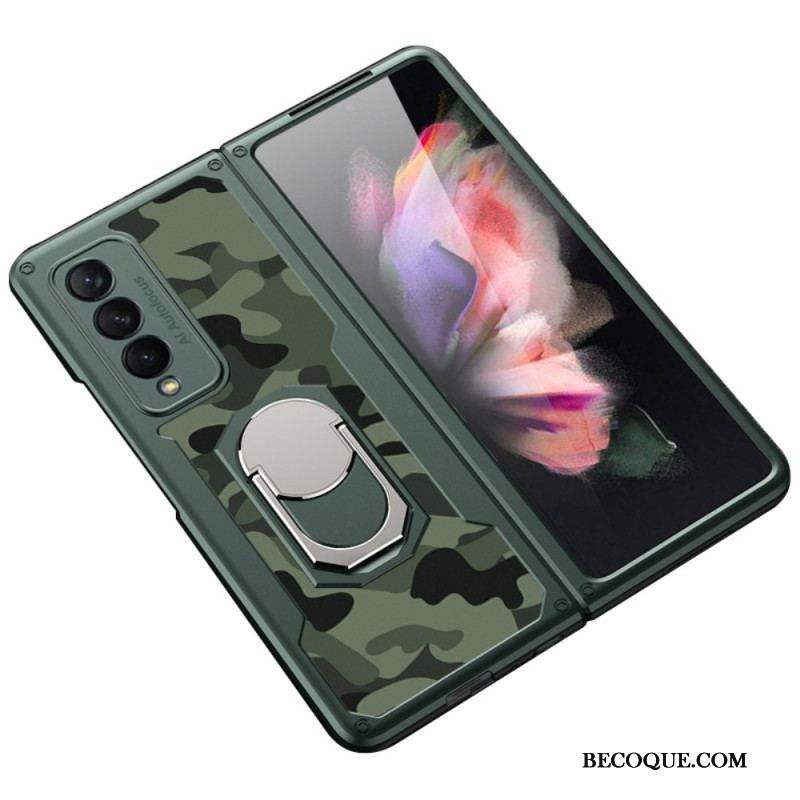 Coque Samsung Galaxy Z Fold 3 5G Camouflage Anneau-Support GKK