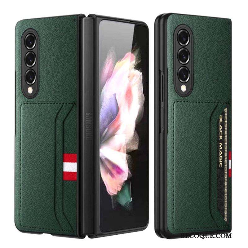 Coque Samsung Galaxy Z Fold 3 5G Cuir Litchi Double Porte-Cartes