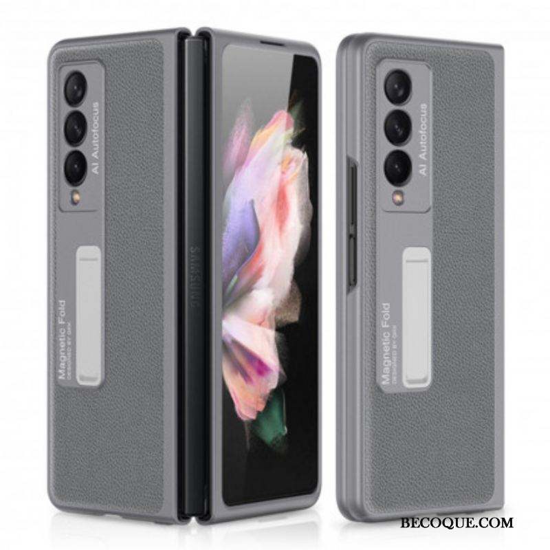 Coque Samsung Galaxy Z Fold 3 5G Cuir Litchi Support GKK