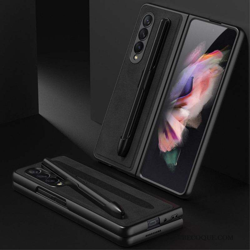 Coque Samsung Galaxy Z Fold 3 5G Effet Cuir Porte-Stylet GKK