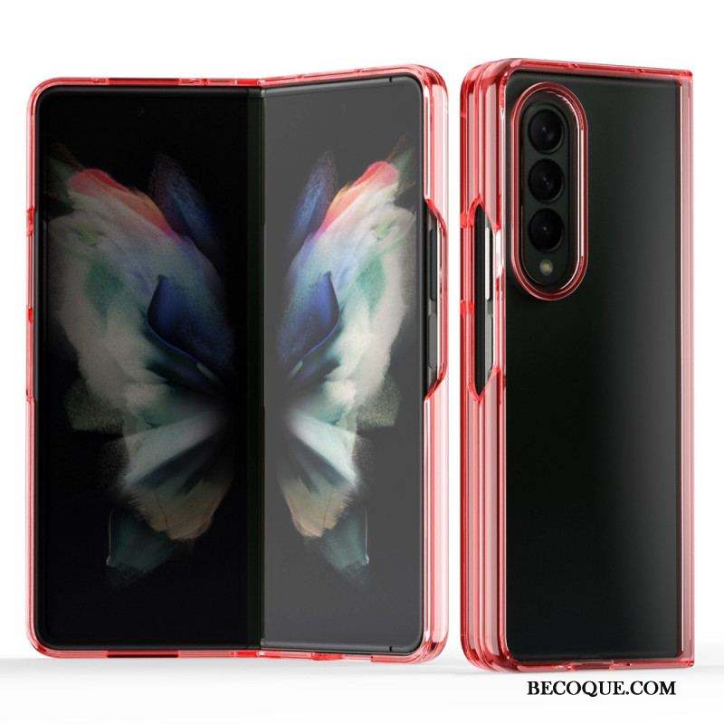 Coque Samsung Galaxy Z Fold 3 5G Transparente Rebords Colorés