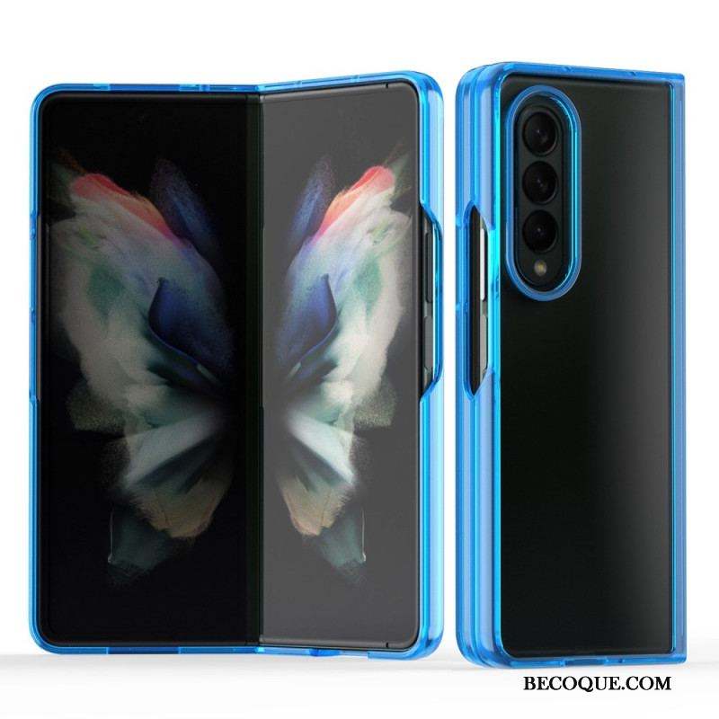 Coque Samsung Galaxy Z Fold 3 5G Transparente Rebords Colorés